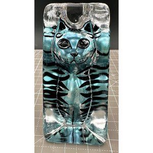 Kriff (Koata) Art Glass Cat Sculpture Paperweight original tag